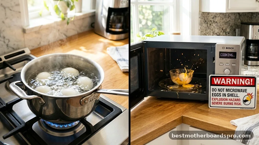 Comparing Cooking Methods - can you microwave boiled eggs