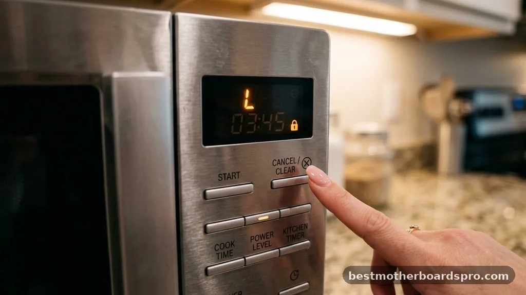 Identifying the Child Lock Status - how to unlock microwave