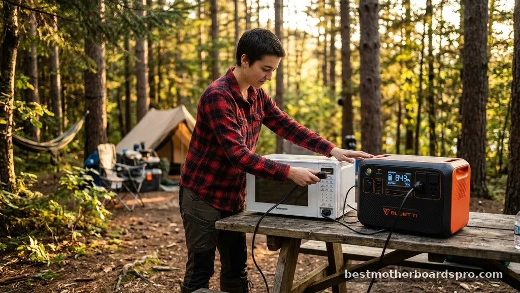 Running Microwaves on Portable Power Stations - how many amps does a microwave use