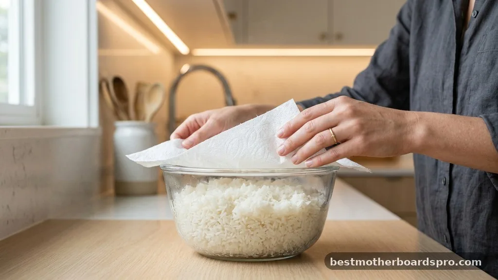 The Paper Towel Technique - how to reheat rice in microwave