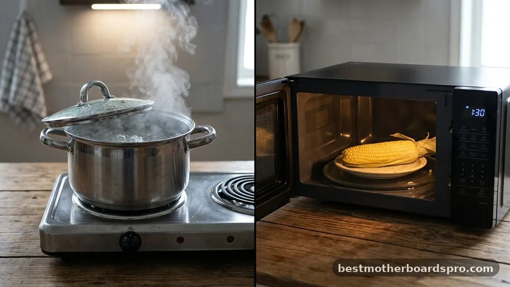 Comparing Cooking Methods - how to cook corn on cob in microwave