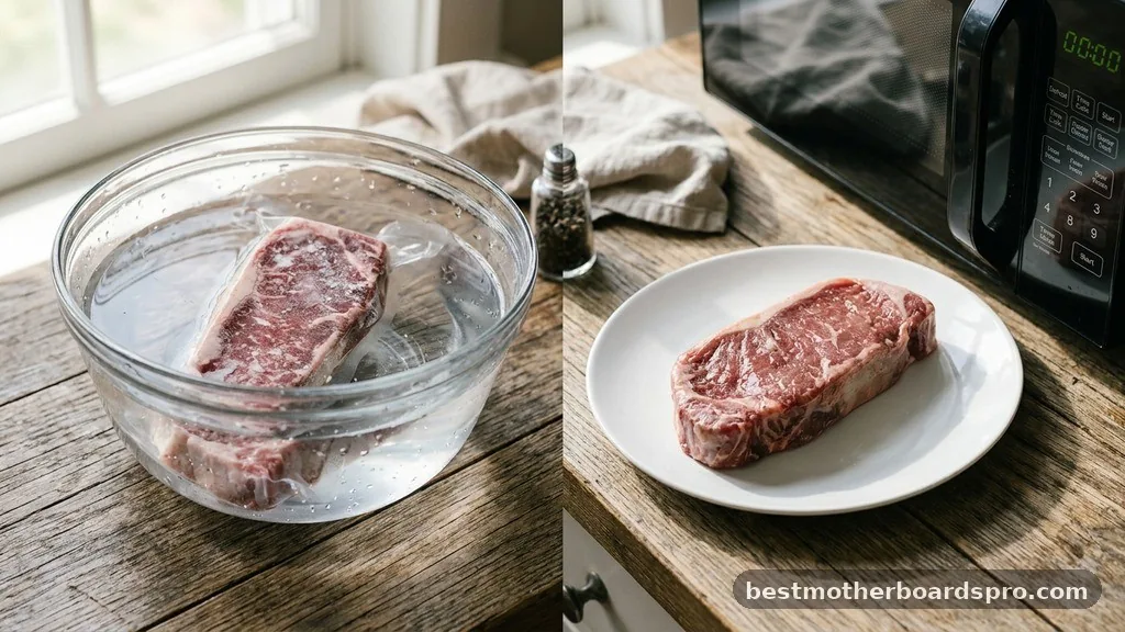 Comparing Thawing Methods - can you defrost steak in the microwave