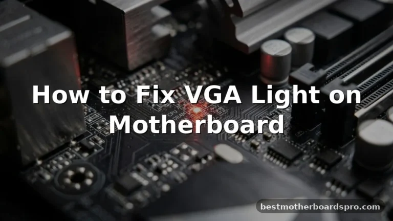 How to Fix VGA Light on Motherboard