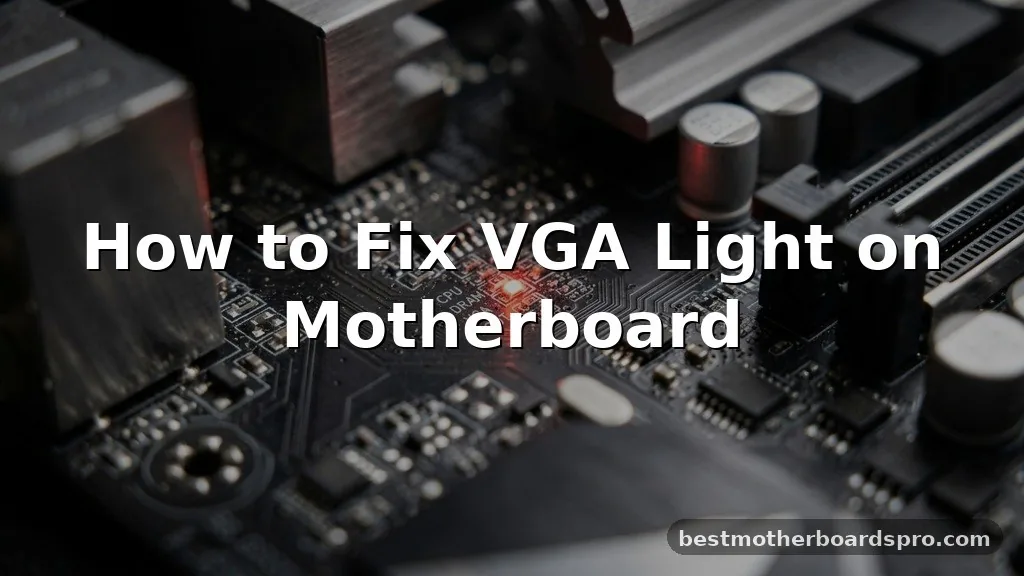 How to Fix VGA Light on Motherboard