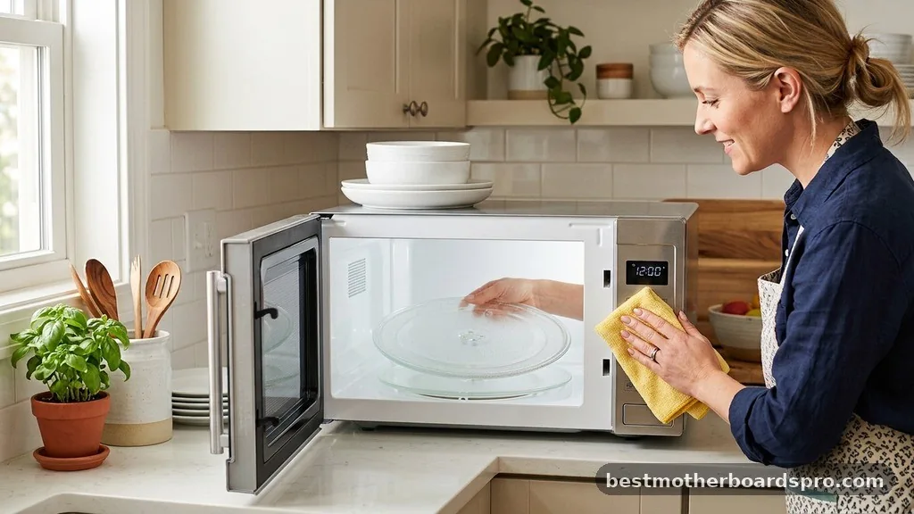 Managing the Turntable and Exterior Components - how do you clean a microwave