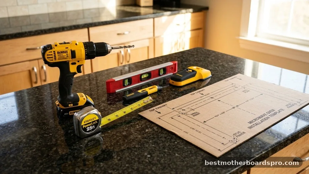 Preparation and Essential Tools - how to install microwave over stove