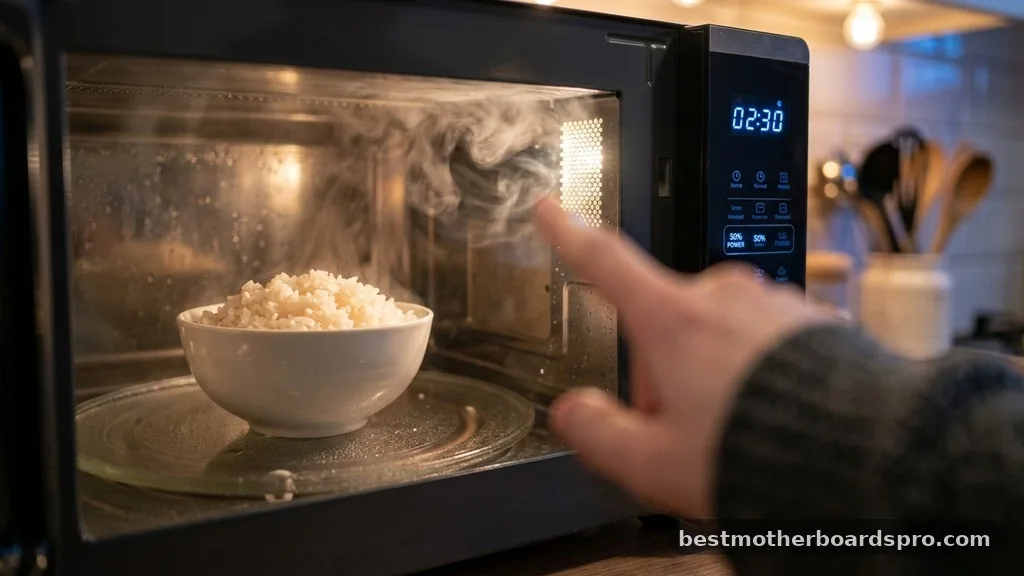 Simmering and Steaming - how to cook rice in microwave for 1 person