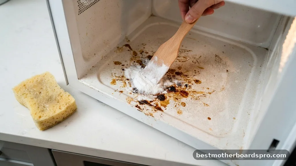 The Baking Soda Paste - how to get rid of smell in microwave
