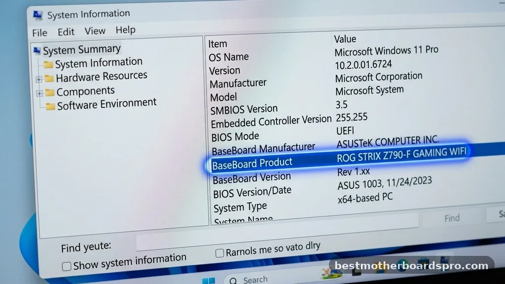 Using System Information on Windows - how to find out your motherboard