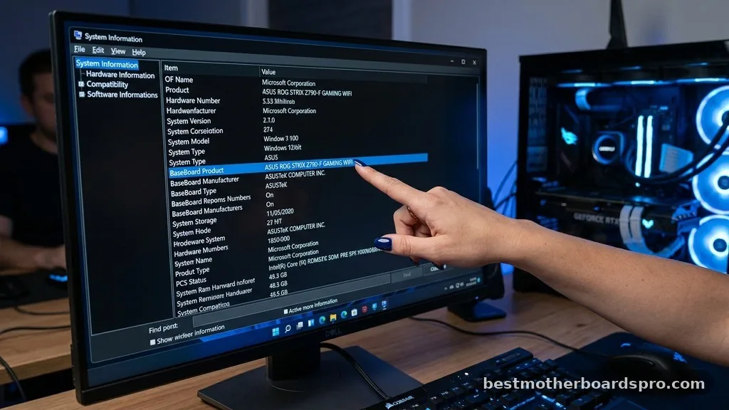 Using Windows System Information - where to find motherboard model