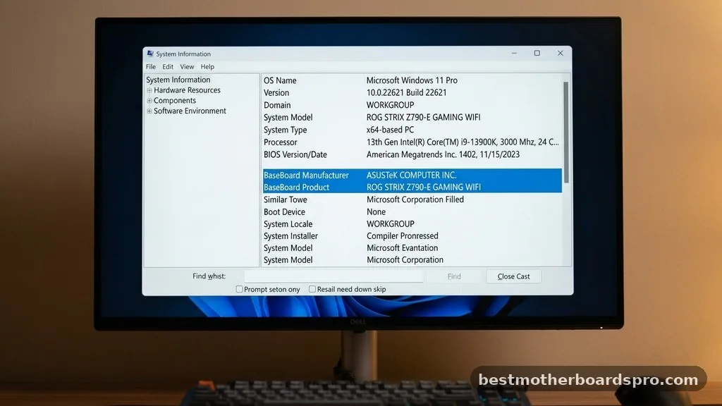 Using Windows System Information - check what motherboard i have